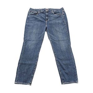 Good American Good Legs Cropped jeans womens size 22 Blue Denim Stretch 5 pocket